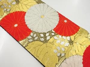 アンティーク　菊・桐模様織り出し袋帯（材料）